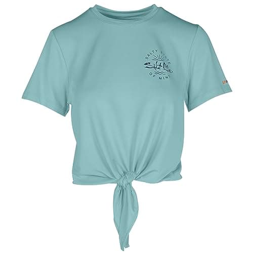 Salt Life Women's High Performane Crop Top for Outdoor Adventures Sun Protection — Sea Glass