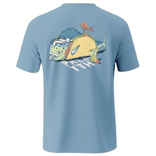 Palmyth Mens Fishing Shirts Short Sleeve UPF 50+ UV Sun Protection Shirt
| Palmyth Mens Fishing Shirts Quick Dry UPF 50 — Airy Blue / Mahi Taco