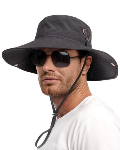 FURTALK Men's Fishing Hats UPF 80+ Sun Protection Outdoor Hiking Hats
| FURTALK Foldable Wide Brim Sun Hats for Men Fis — Dark Grey