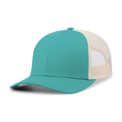 Pacific Headwear Snapback Trucker: Stylish Unisex Cap for Everyday WearComfortable All-Day Cap for Men and WomenSnapback — Jaguar Teal/Beige/Jaguar Teal