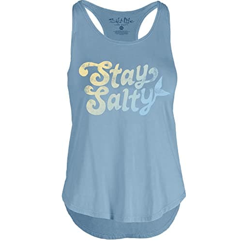 Salt Life Women's Summer Racerback Tank Top for Swimming Pool Beach Vacation Sun Protection — Atlantic Blue