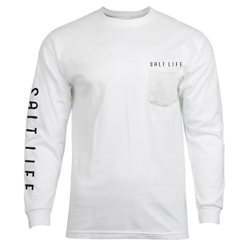 Salt Life Men's Redfish Stars & Stripes Long Sleeve Classic Fit Shirt for Outdoor Fishing Adventureserture and Sunset Re
