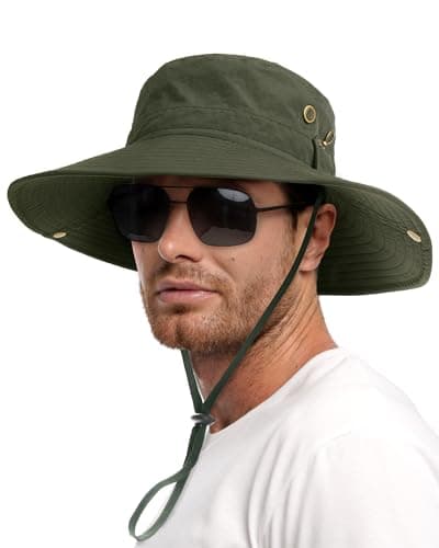 FURTALK Men's Fishing Hats UPF 80+ Sun Protection Outdoor Hiking Hats
| FURTALK Foldable Wide Brim Sun Hats for Men Fis — Green