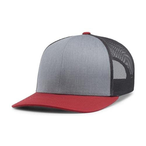 Pacific Headwear Snapback Trucker: Stylish Unisex Cap for Everyday WearComfortable All-Day Cap for Men and WomenSnapback — Heather Grey/Lt Charcoal/Varsity