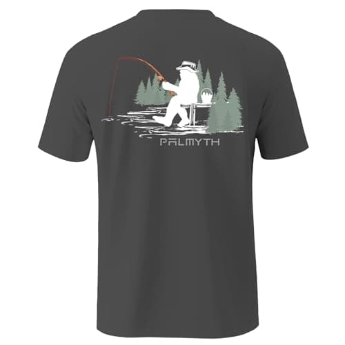 Palmyth Mens Fishing Shirts Short Sleeve UPF 50+ UV Sun Protection Shirt
| Palmyth Mens Fishing Shirts Quick Dry UPF 50 — Charcoal / Bigfoot Hat