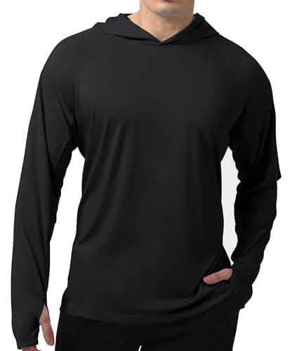 UPF 50+ Sun Protection Men's Hoodie Shirt for Fishing and Hiking
| Lightweight UPF 50+ Men's Hoodie Shirt for UV Protec — B-d-pure Black123