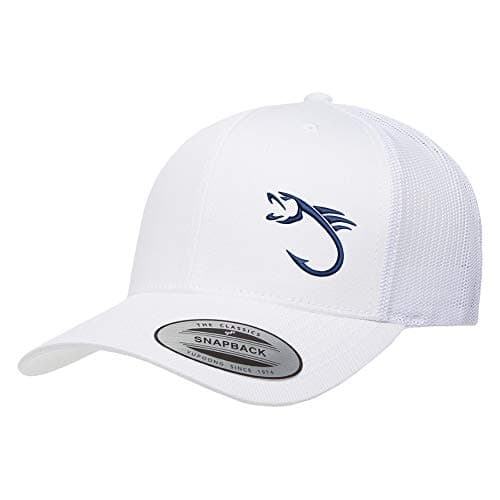 Love Sketches Embroidered Fishing Hat for Men & Women | Fish Trucker Hat Men Snapback Hats | Best Dad Fishing Gift — White-bhnvy