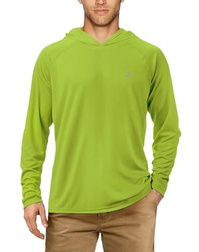 UPF 50+ Sun Protection Fishing Hoodie for Men Outdoor Activities
| Long Sleeve UV Protection Fishing Shirt for Men Suit — No Thumb Hole-lime Green