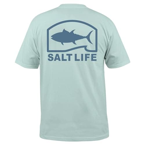 Salt Life Men's Pro Salt Tuna Short Sleeve Tee - Fishing Shirt, Men's, Blue, Medium, Soft Cotton Blend, Beach Day Shirt — Fresh Mint