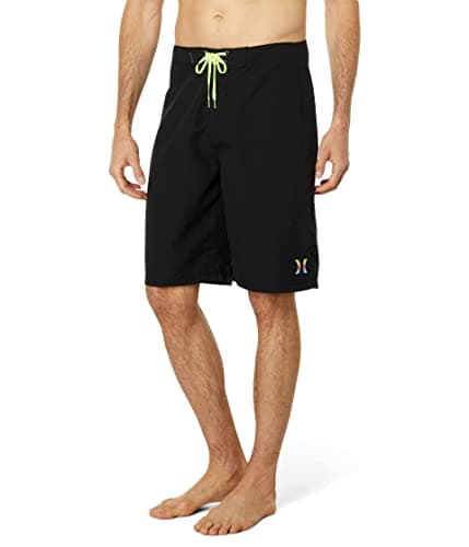 Hurley Men's One and Only 22-Inch Boardshorts Lightweight Breathable Surf Swim Shorts for Men Summer Beach Vacation — Black/Volt Gradient