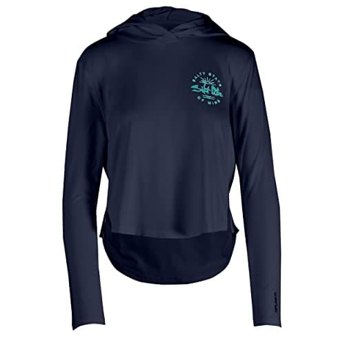 Salt Life Women's Seaglass Bay Ultra Lightweight Performance Cropped Hoodie for SummerOutdoor Adventure Lightweight, Bre — Deep Navy