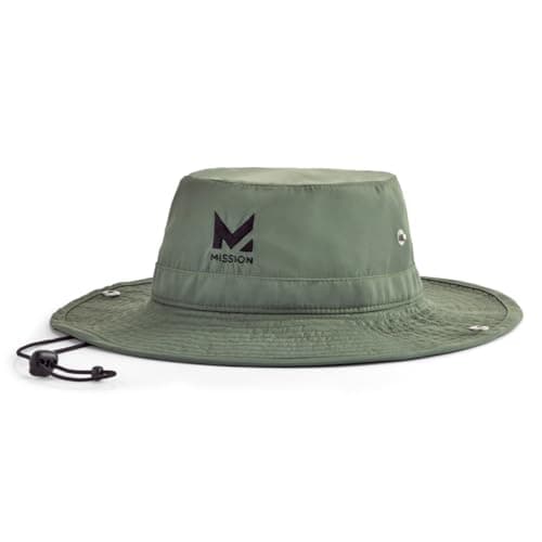 MISSION Cooling Bucket Hat - Unisex Wide-Brim Hat for Men & Women - Lightweight, Foldable & Durable — Bronze Green