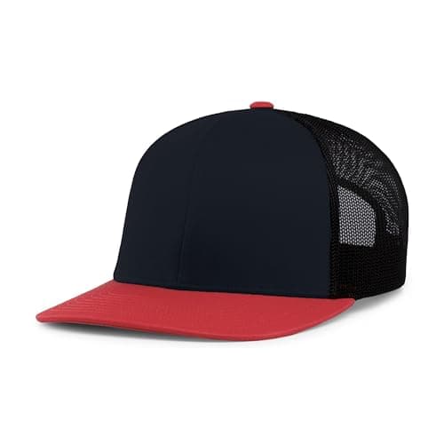 Pacific Headwear Snapback Trucker: Stylish Unisex Cap for Everyday WearComfortable All-Day Cap for Men and WomenSnapback — Nav/Red