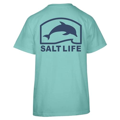 Salt Life Women's Pro Salt Dolphin Short Sleeve Tee + Core Style + Active Women + Gym Workout + Breathable Comfort + Reg