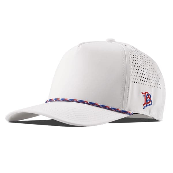 Branded Bare Curved 5 Panel Rope Hat Adjustable Snapaback Fitted Lightweight Comfort Stretch Quick Dry Hat
| Branded Ba — White/Rwb