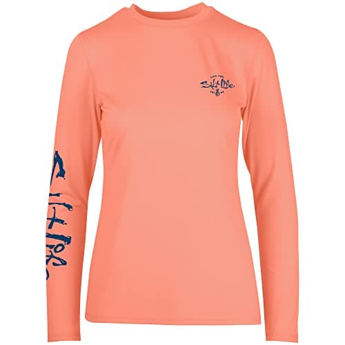 Salt Life Women's Simply Salty Long Sleeve Performance Shirt for Active Women on Beach Days and Beyond Comfort, Breathab
