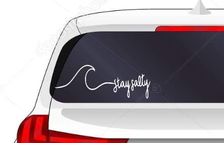 Stay Salty - Vinyl Decal - For Windshild, Windows, Bumpers, Laptops, Phones - 5 X 2 White - Custom Car VINYL DECAL