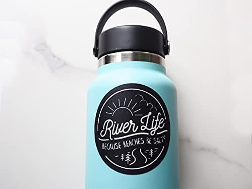 Hydroflask Saltwater Waterproof Sticker for Kayaking - River Life Beach Salt Sticker for Fly Fishing Fans