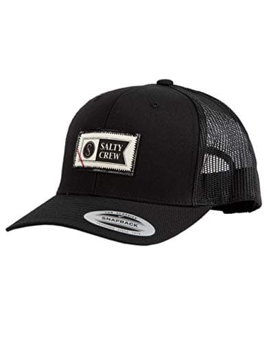 Salty Crew Men's Unisex Adjustable Retro Trucker Hat - Premium Cotton for Adults — Black
