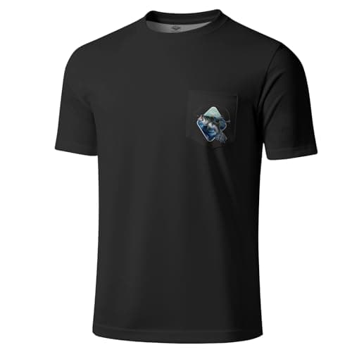 Palmyth Sun Protection Men's Short Sleeve Fishing Shirts UPF 50+ Rash Guard Tee
| Palmyth Men's Short Sleeve Sun Protec — Black / Cowboy Ride Bass