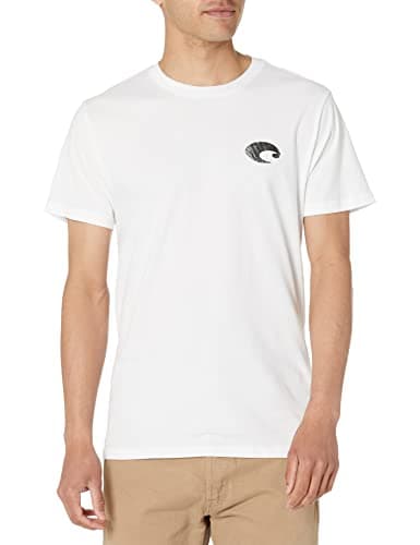 Costa Del Mar Men's Mossy Oak Short Sleeve Crewneck T-Shirt for Outdoor Adventures Comfort and Style — White
