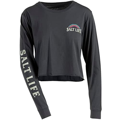 Salt Life Women's Stylish Long Sleeve Cropped Tee for Casual Summer Wear, Breathable Fabric, Multiple Sizes Available, S