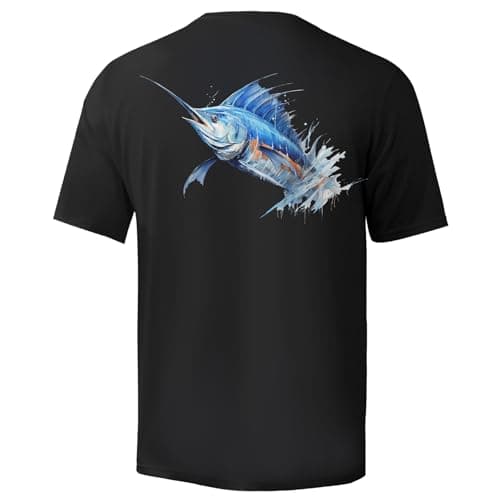 Palmyth Men's Sun Protection Fishing Shirt Short Sleeve UPF 50+ SPF Clothing
| Palmyth Men's UV Protection Fishing Shir — Black / Swordfish Splashing