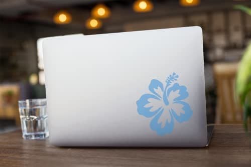 Hawaiian Hibiscus Flower Decal - Perfect for Car and Truck Outdoors - Durable Hawaii Bumper Stickers - 4-Inch by |25-Inc