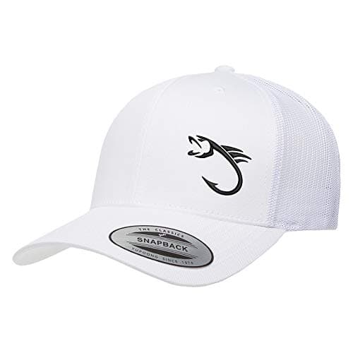 Love Sketches Embroidered Fishing Hat for Men & Women | Fish Trucker Hat Men Snapback Hats | Best Dad Fishing Gift — White-bhblk