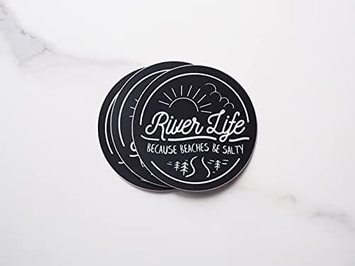Hydroflask Saltwater Waterproof Sticker for Kayaking - River Life Beach Salt Sticker for Fly Fishing Fans