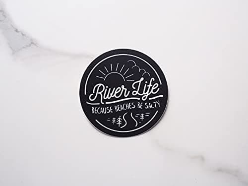 Hydroflask Saltwater Waterproof Sticker for Kayaking - River Life Beach Salt Sticker for Fly Fishing Fans