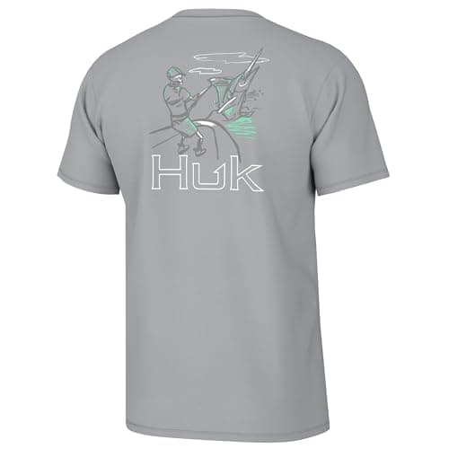HUK Men's Quick-Dry Fishing Graphic Tee, Performance Short Sleeve, Water Sports Enthusiast
| HUK Men's Quick-Dry Fishin — Wish Bone - Harbor Mist
