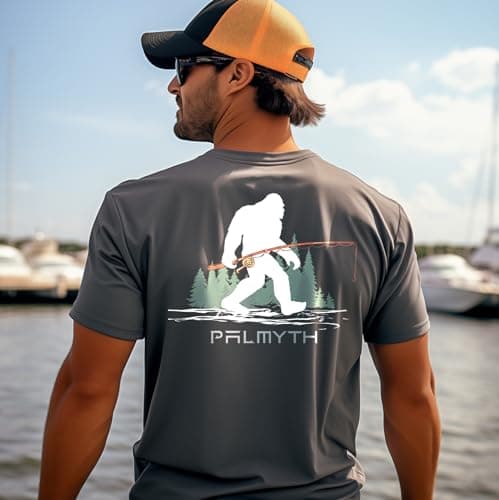 Palmyth Men's Fishing Shirt Short Sleeve Sun Protection UV UPF 50+ SPF Versatile Summer Outfit