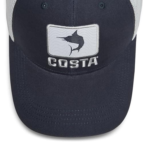 Costa Del Mar Men's Stylish Marlin Waves Trucker Hat for Outdoor Adventures Wide Brim Protection