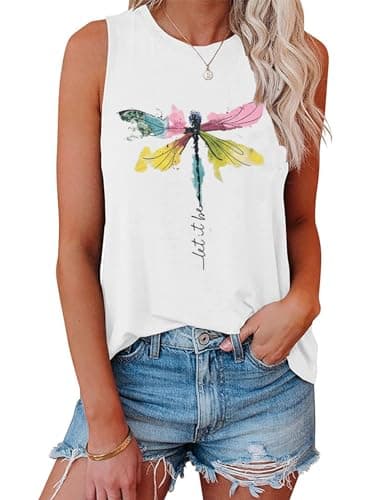IRISGOD Women's Loose Fit Summer Graphic Tank Tops for Workout and Casual Wear
| IRISGOD Women's Cute Summer Graphic Sl — 24y-153 Dragonfly