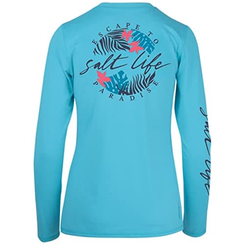Salt Life Women's Oasis Long Sleeve Performance Shirt + Lightweight + Comfortable + Versatile — Turquoise Heather