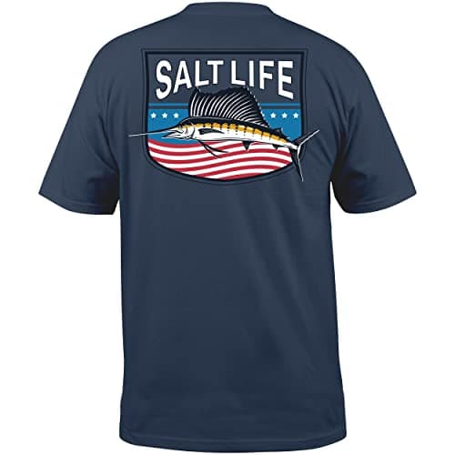 Salt Life Men's Freedom Sail Short Sleeve Classic Fit Shirt for Casual Wear Comfort Style — Washed Navy