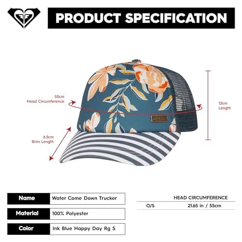 Roxy Women's WaterComeDown Trucker Hat Lightweight Breathable Summer Sun Protection Hat
Roxy Women's Water Come Down Tru