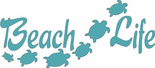 Sea Turtle Ocean Die Cut Vinyl Window Decal/Sticker - Beach Life for Car/Truck (Turquoise Blue)
| Beach Life Turquoise