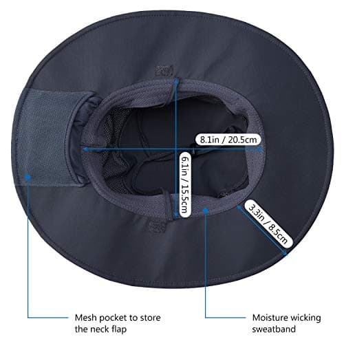 BASSDASH UPF 50+ Sun Fishing Hat for Men Water Resistant with Detachable Neck Flap Global Recycled Standard Global Recyc