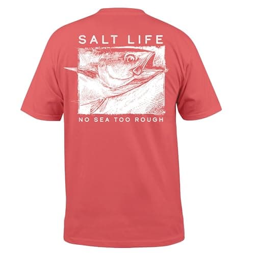 Salt Life Men's Comfortable Short Sleeve Tee for Casual Wear Featuring Soft Fabric and Breathable Design Size: Medium Co — Burnt Coral