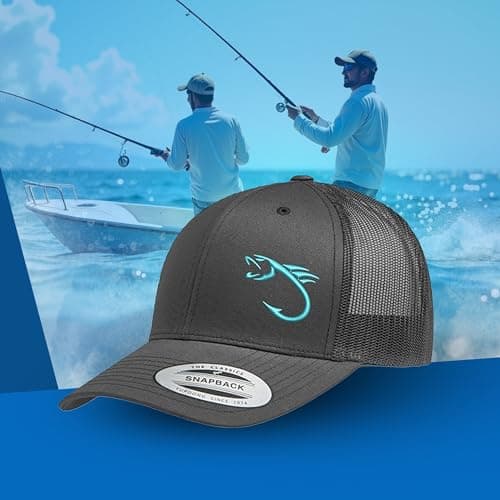 Love Sketches Embroidered Fishing Hat for Men & Women | Fish Trucker Hat Men Snapback Hats | Best Dad Fishing Gift