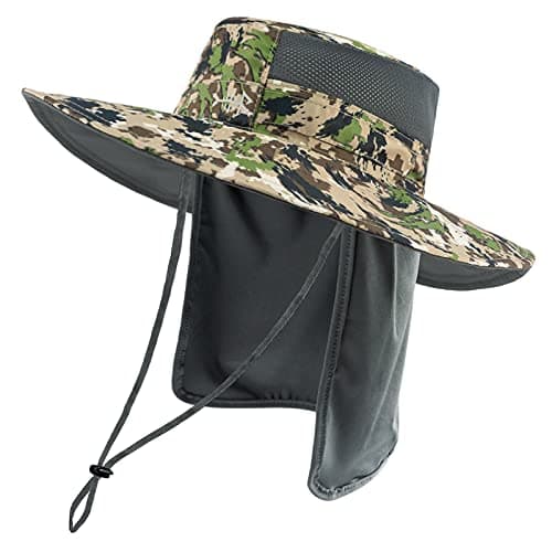 BASSDASH UPF 50+ Sun Fishing Hat for Men Water Resistant with Detachable Neck Flap Global Recycled Standard Global Recyc — Highland
