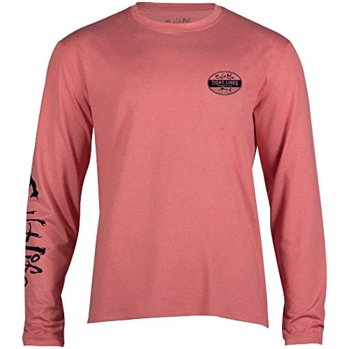 Salt Life Men's Performance Long Sleeve Shirt for Outdoor Activities Quick Dry Moisture Wicking Polyester Shirt Size M