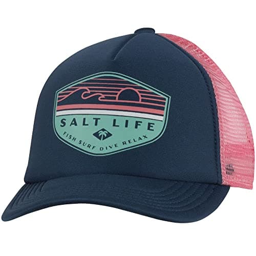Salt Life Girls The Flash Trucker Hat Baltic Blue One Size US Perfect Summer Accessories for Beach and Pool