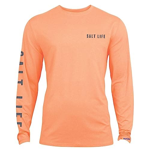 Salt Life Men's Performance Long Sleeve Tee for Swimming and Outdoor Activities Comfort, Moisture-Wicking, UV Protection