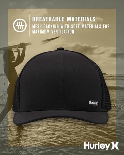 Hurley Men's H2O-Dri League Baseball Caps - Snapback Closure Classic Trucker Hats (S-XL)  
Hurley Men's H2O-Dri League B