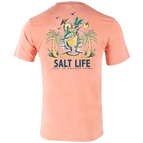 Salt Life Men's Drink Up Short Sleeve Tee - Unisex, Casual Style, Summer Wear, Moisture Wicking, Sizes S-3X, Hot Trend T