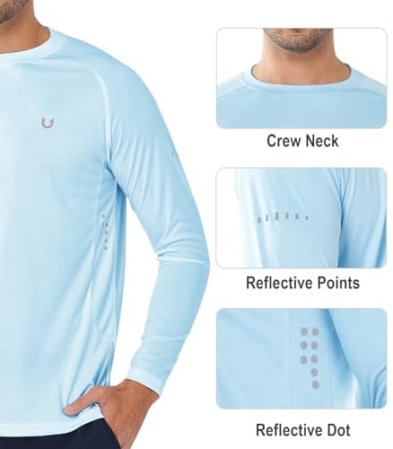 NORTHYARD Men's Sun Protection UPF 50+ Long Sleeve Swim Rash Guard Shirt for Workout Running UV Protection Fish Hiking