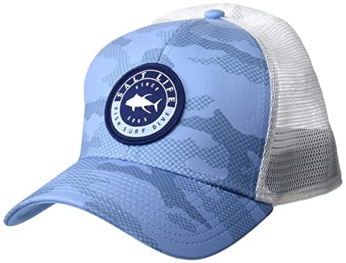 Salt Life Men's Fashionable Scaled Rogue Hat for Outdoor Adventures with UV Protection, Wide Brim Design, .Size: Medium,